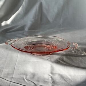 Vintage Pink Stained Glass Tray with Handles Glamorous Home Decor Feminine